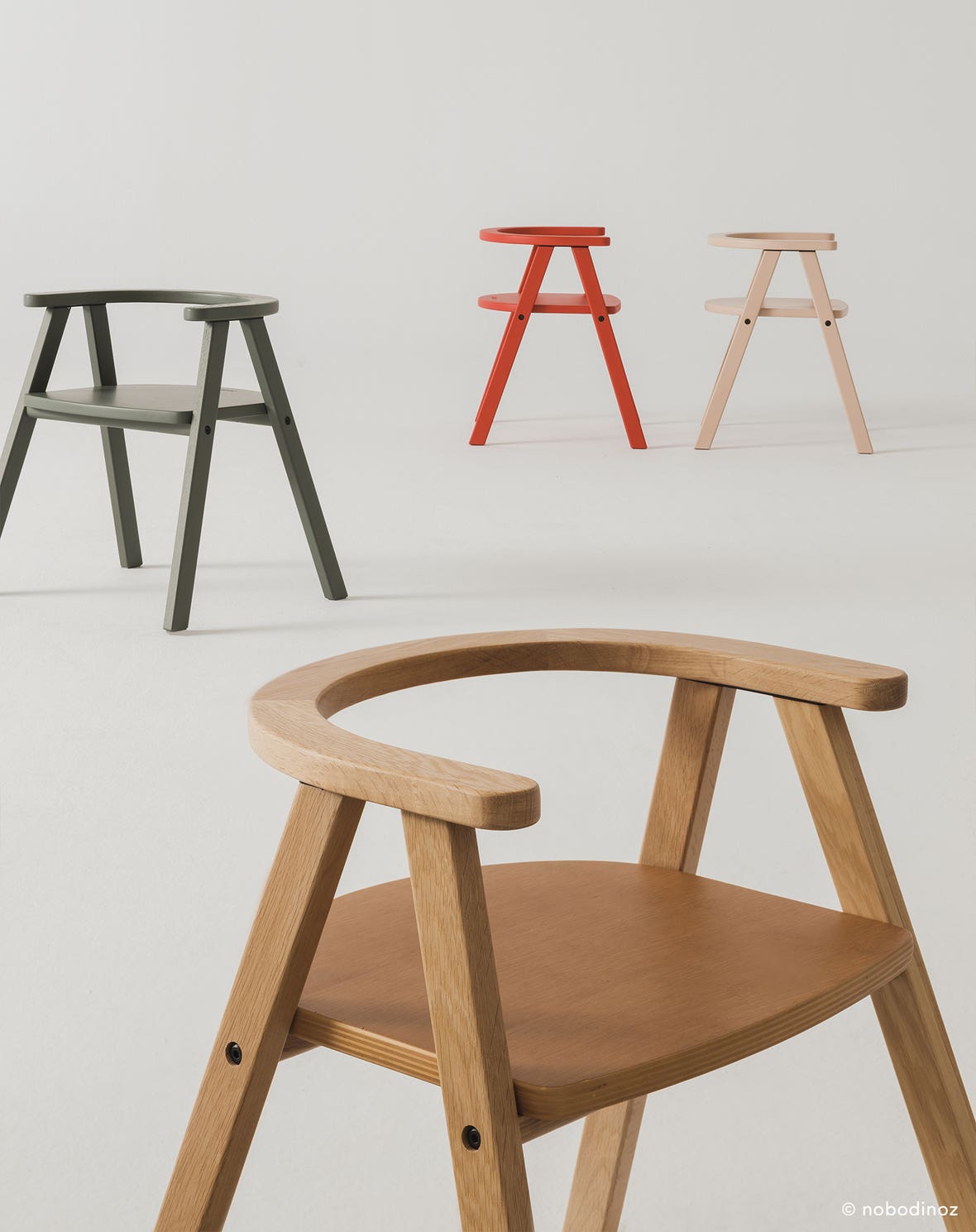 kid's chair Growing Green - blush