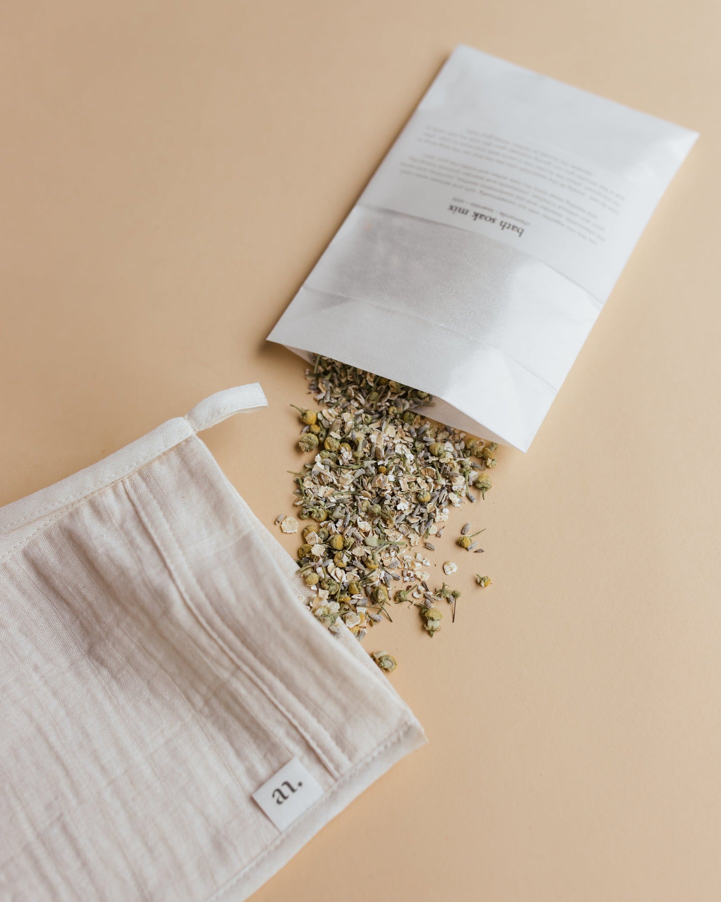 washcloth with bath soak mix