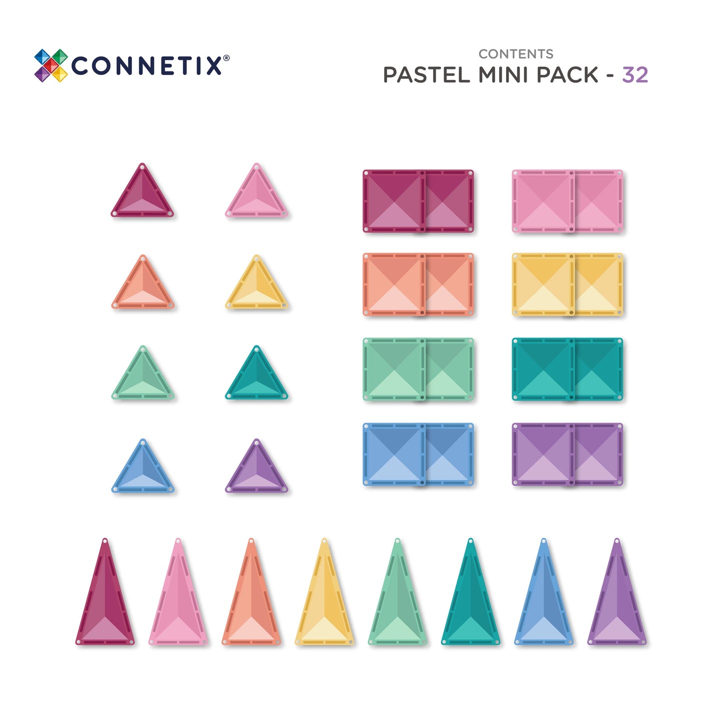 Connetix Pastel Mini Pack 32 pc