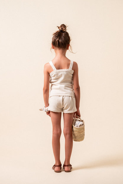 Top punto bordados flor niña