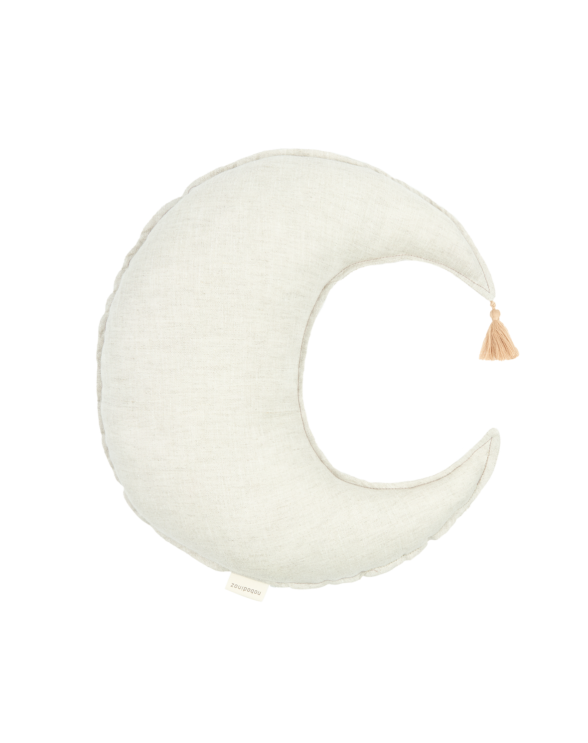 Moon cushion L1N0 in washed French linen