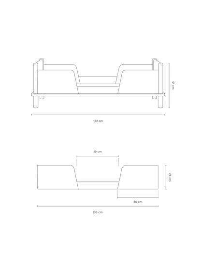 Latitude safety bed barrier in solid oak