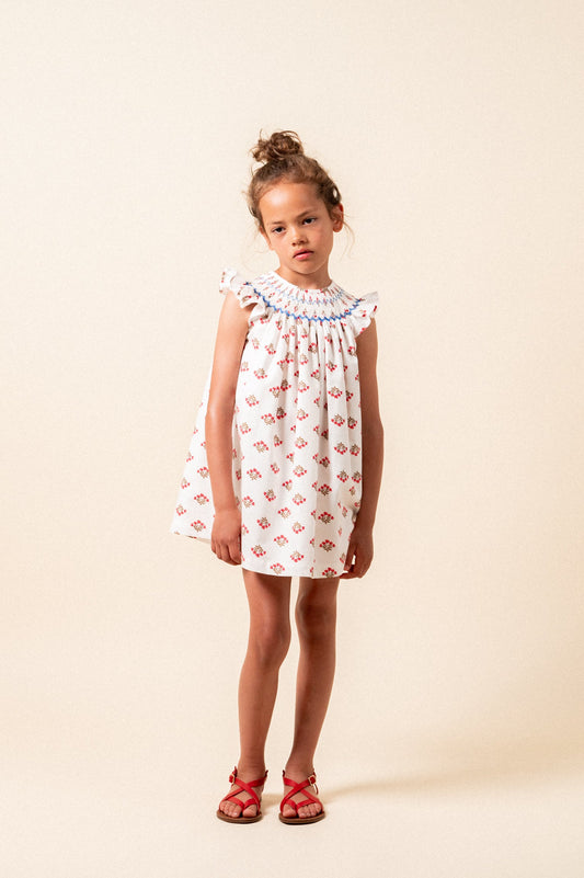 Vestido Monzón nido de abeja niña