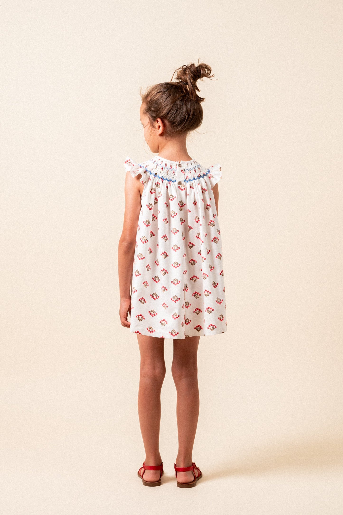 Vestido Monzón nido de abeja niña