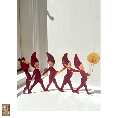 5 små nisser med lys