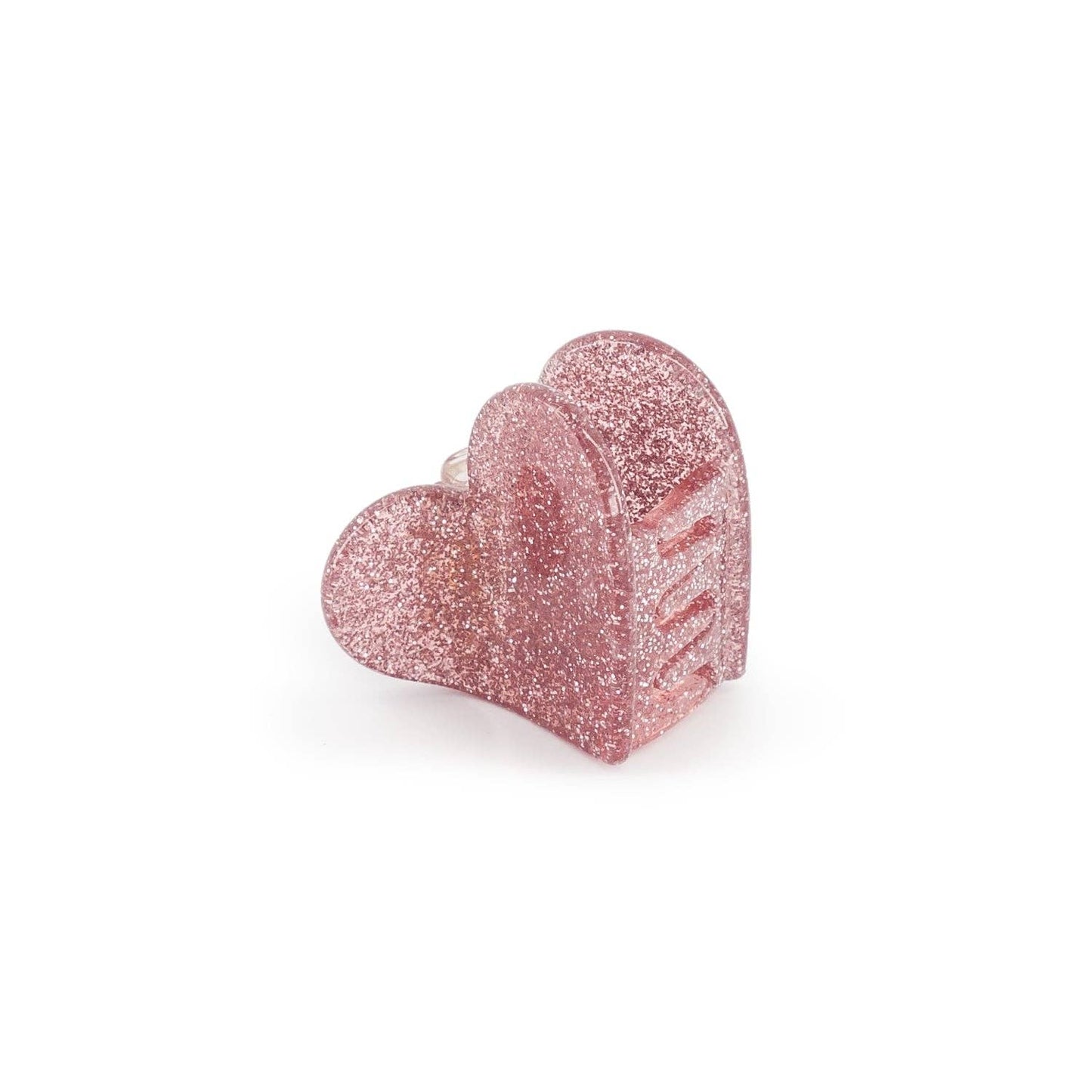 Mini clip - Pink glitter heart