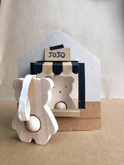Wooden bear rattle - JOJO