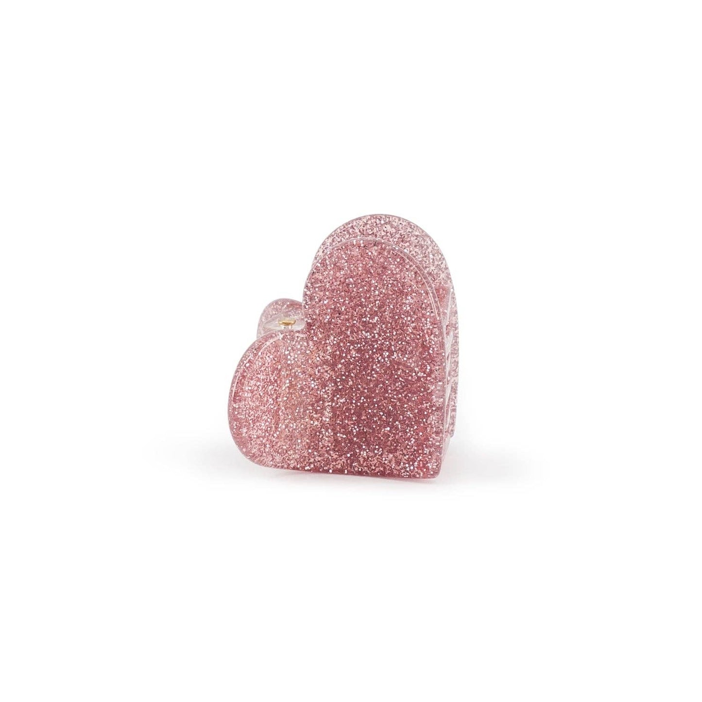 Mini clip - Pink glitter heart