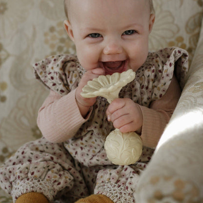 Natural rubber Rattle Daisy - Yellow