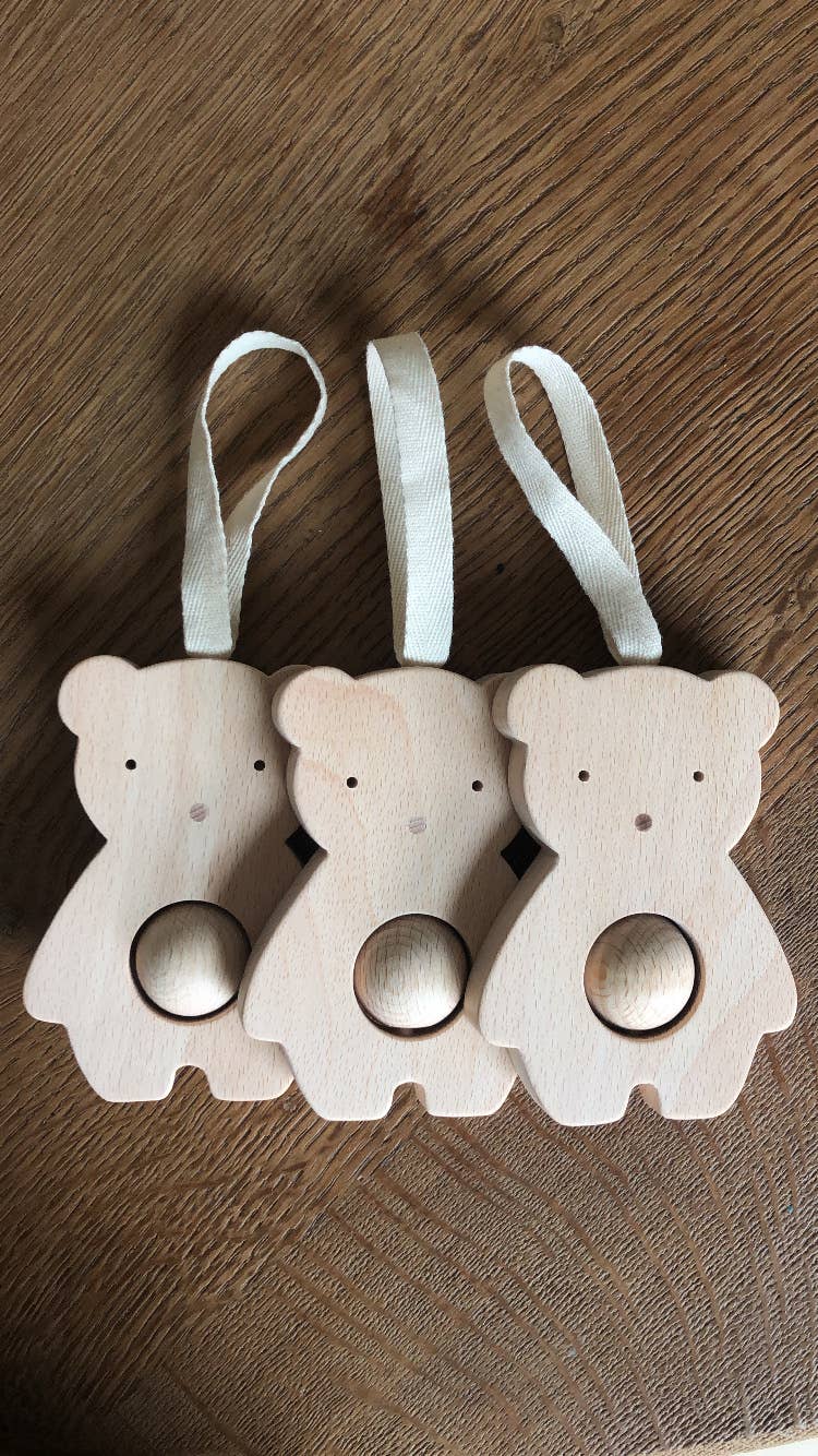 Wooden bear rattle - JOJO