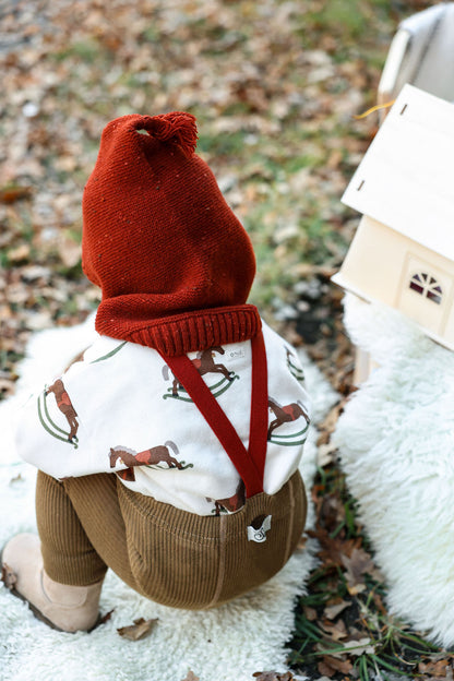 Silly Sillas Footed Tights Acorn Brown x Maple Leaf