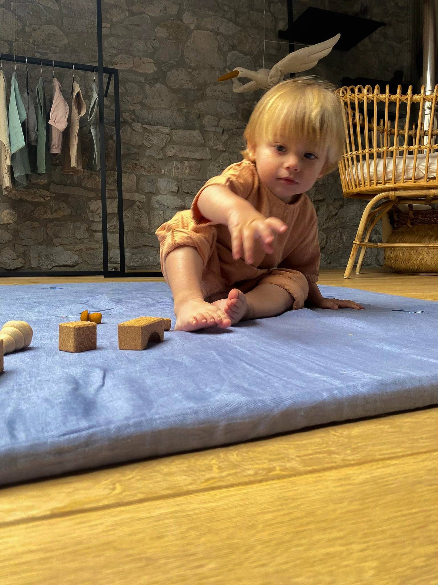 Linen play mat 123x115cm