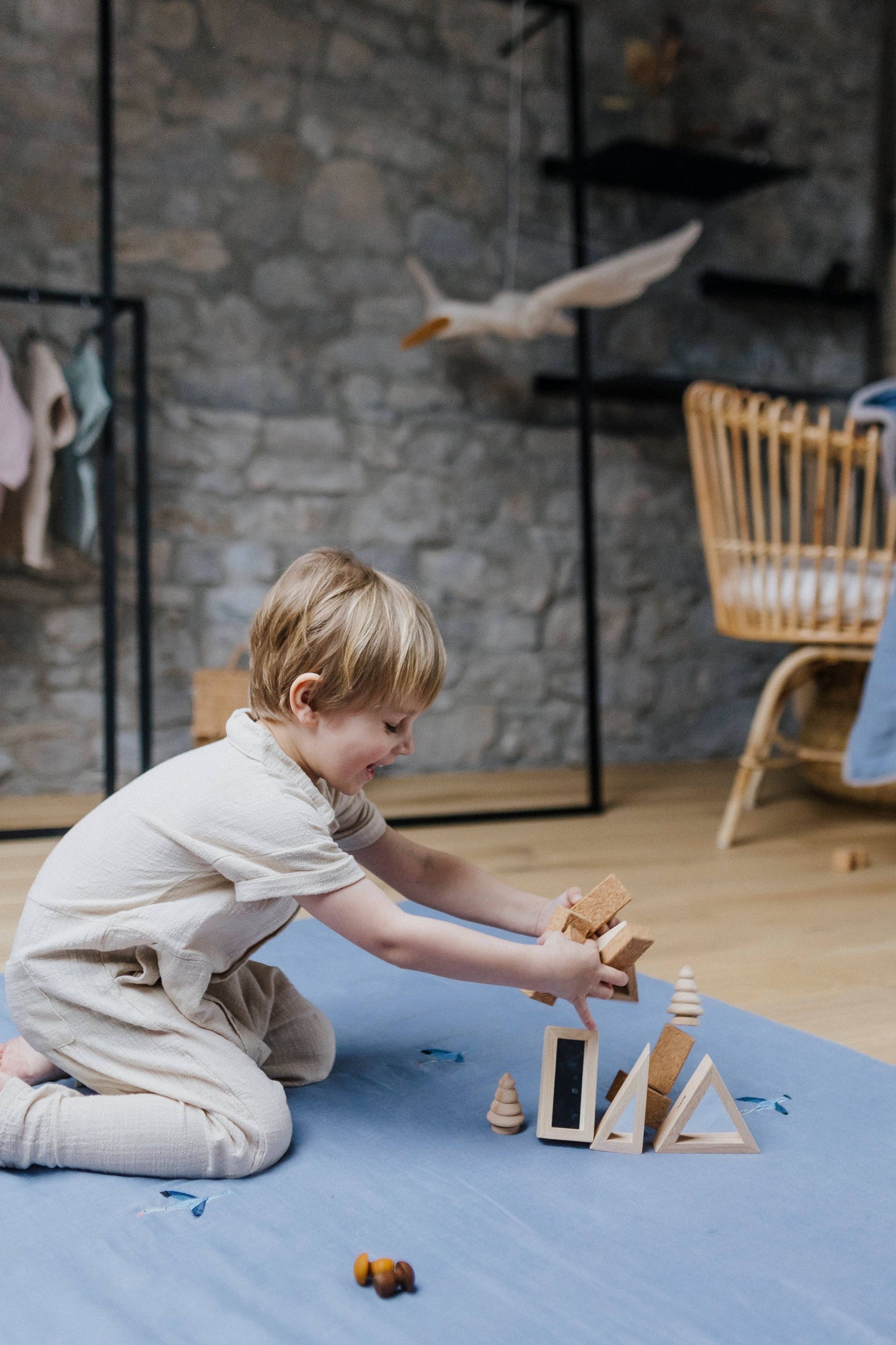 Linen play mat 123x115cm