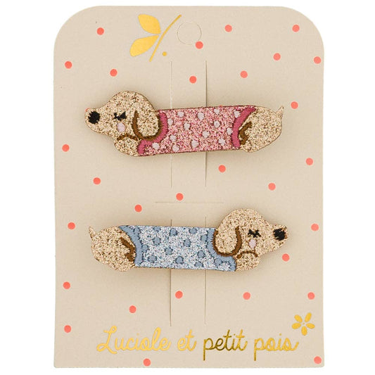 Dachshund hair clips (pair)