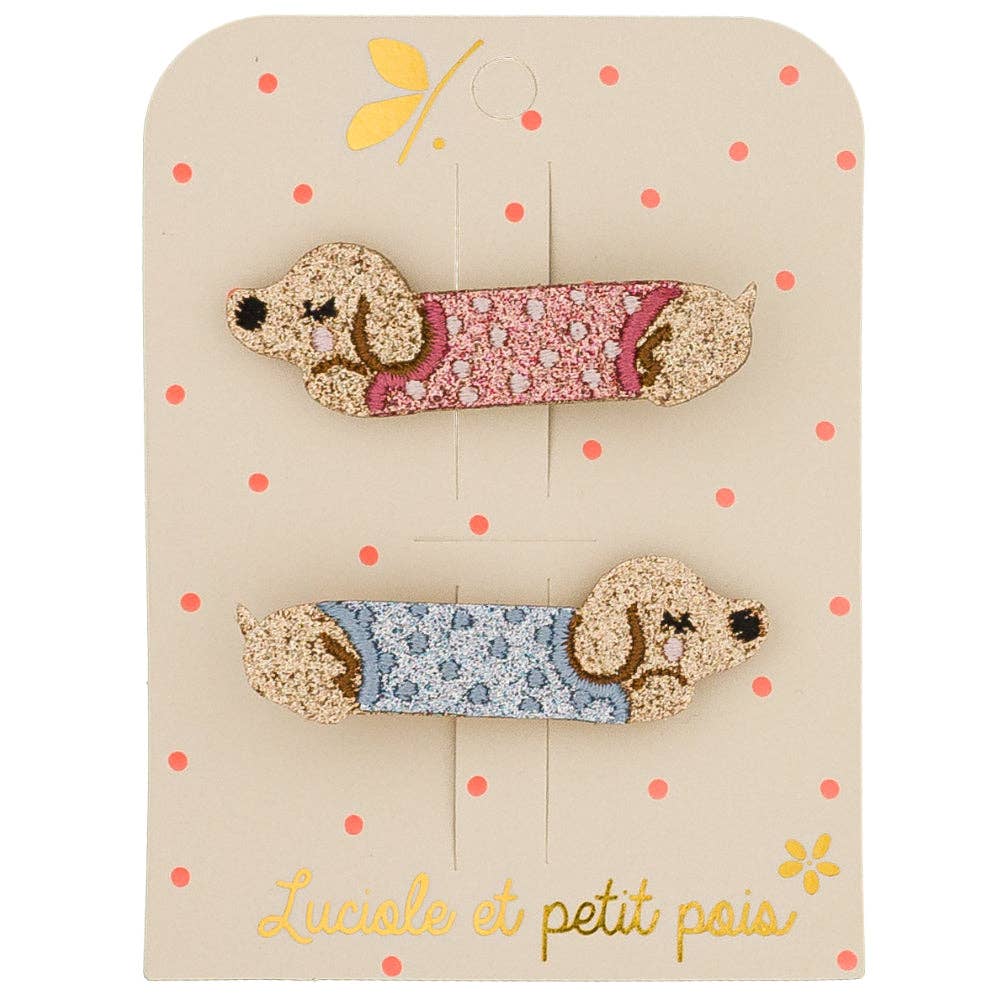 Dachshund hair clips (pair)