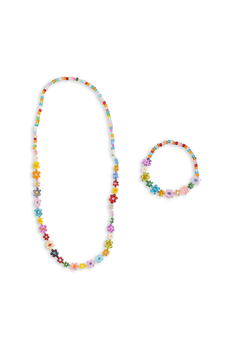 FLOWER FIELD NECKLACE AND BRACELET SET - multi