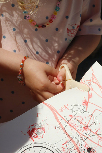 FLOWER FIELD NECKLACE AND BRACELET SET - multi