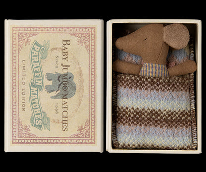 Sleepy Wakey Baby Mouse in matchbox - Rose