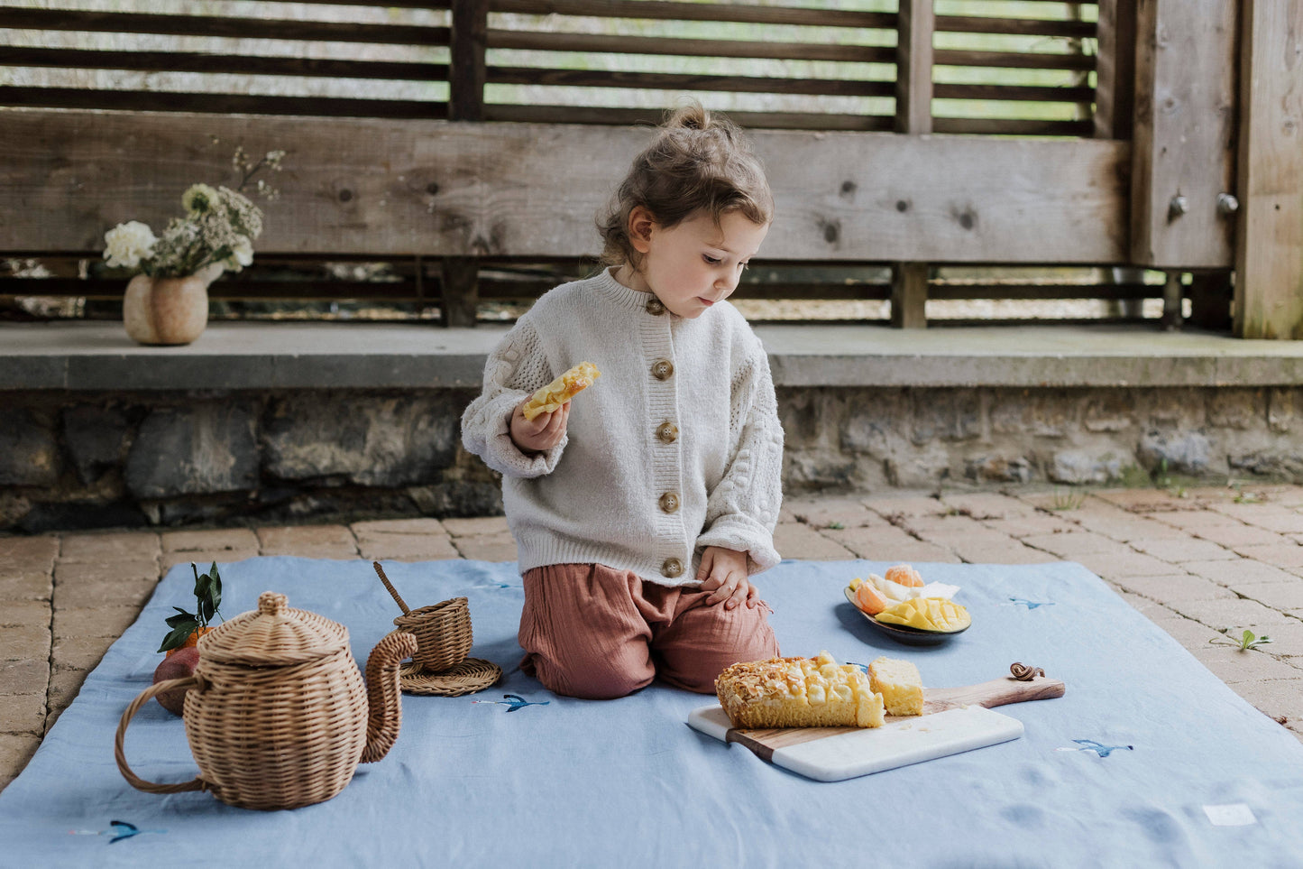 Linen play mat 123x115cm