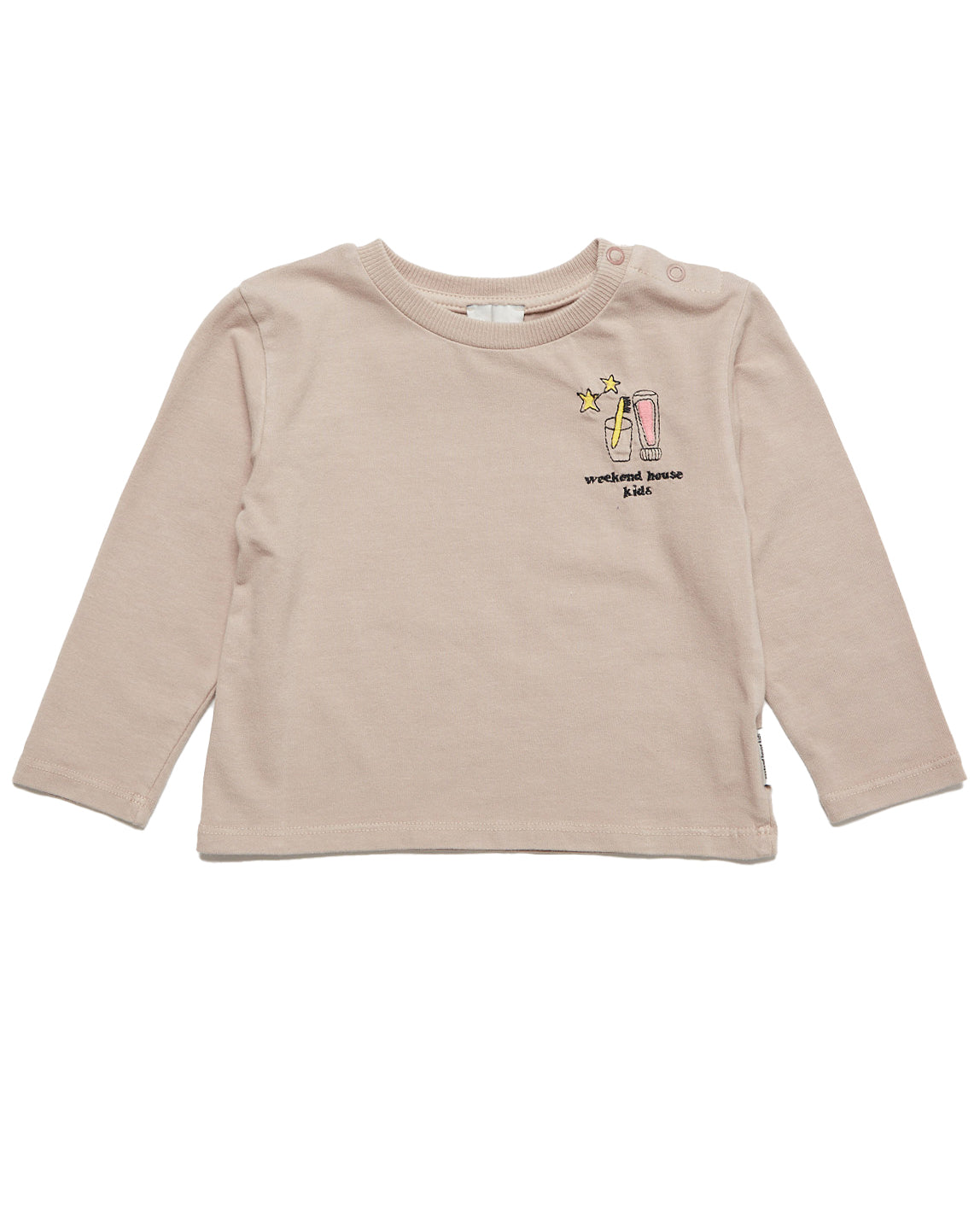 WEEKEND HOUSE KIDS 'THE GOOD NEWS CLUB' Baby Embroidered toothbrush long sleeve t-shirt top