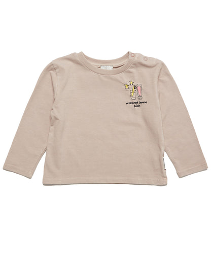 WEEKEND HOUSE KIDS 'THE GOOD NEWS CLUB' Baby Embroidered toothbrush long sleeve t-shirt top