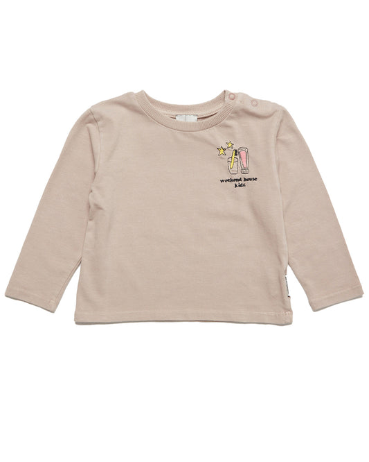 WEEKEND HOUSE KIDS 'THE GOOD NEWS CLUB' Baby Embroidered toothbrush long sleeve t-shirt top
