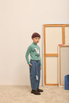 Pom pom dog denim pants