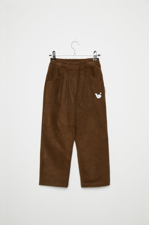 Pom pom dog corduroy pants
