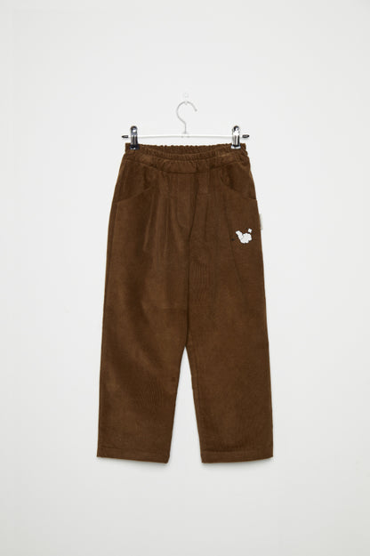 Pom pom dog corduroy pants