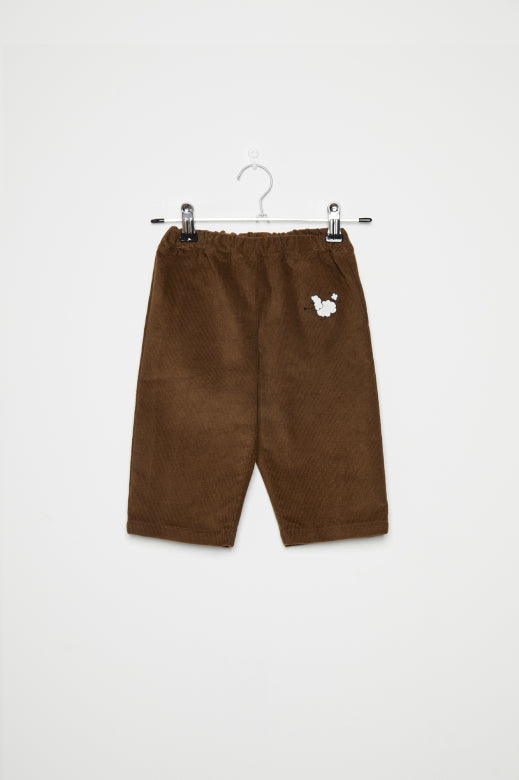 Pom pom dog corduroy baby pants