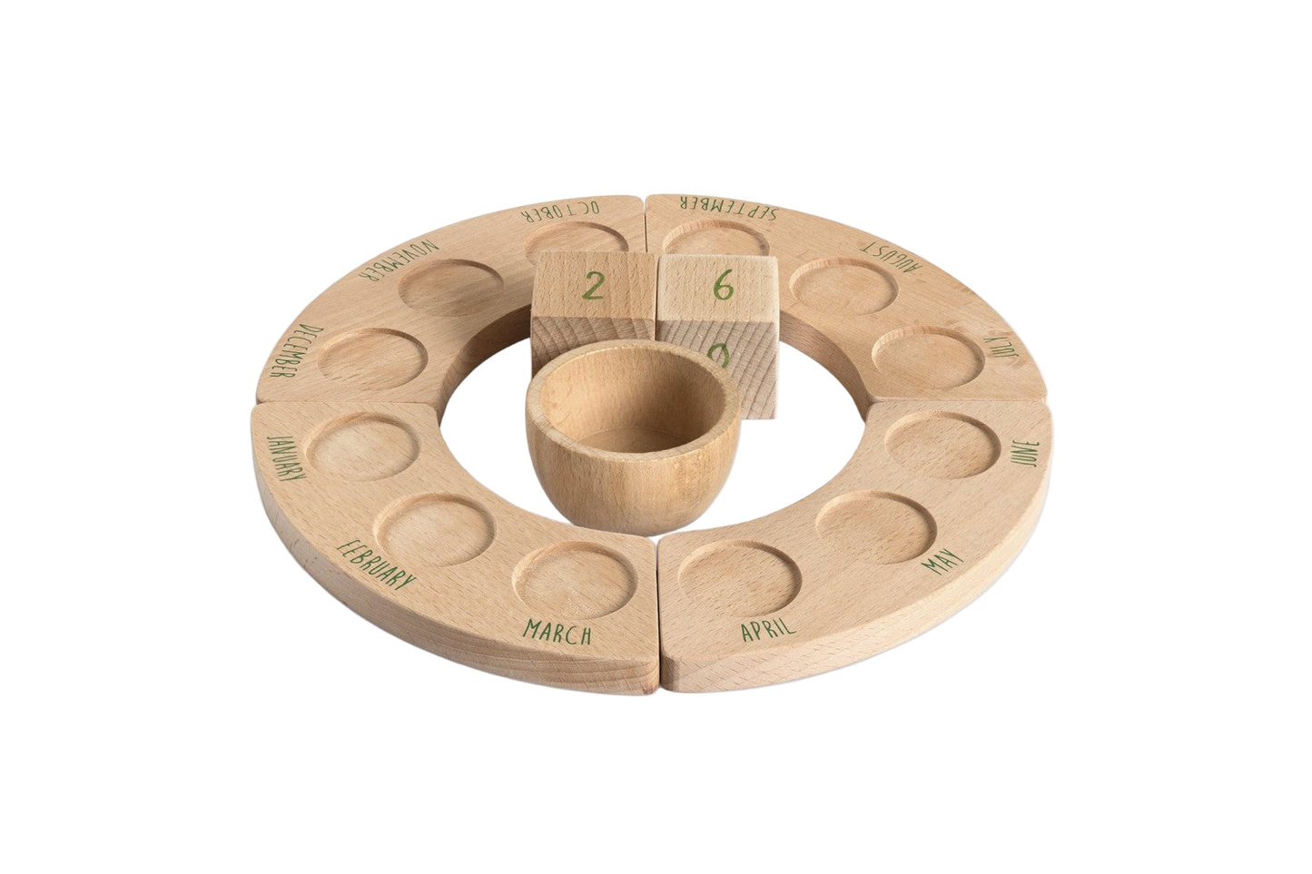 Plataformas, cubos y cuenco calendario perpetuo