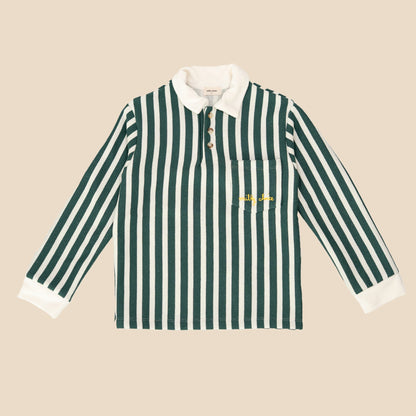 Polo Long Grass Green Stripes