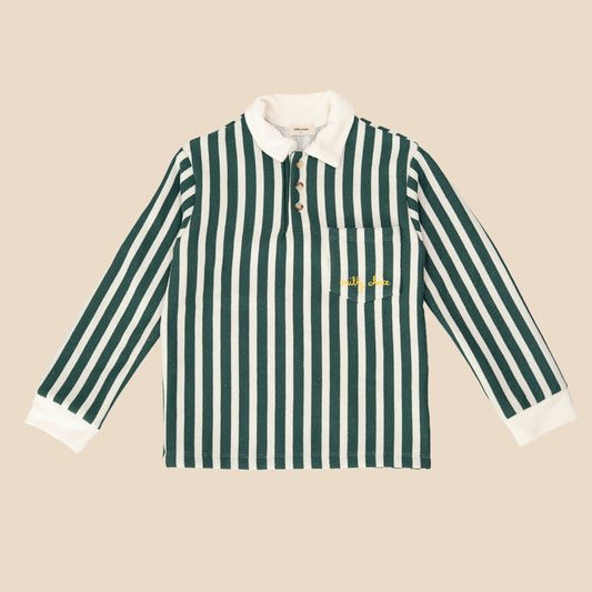 Polo Long Grass Green Stripes
