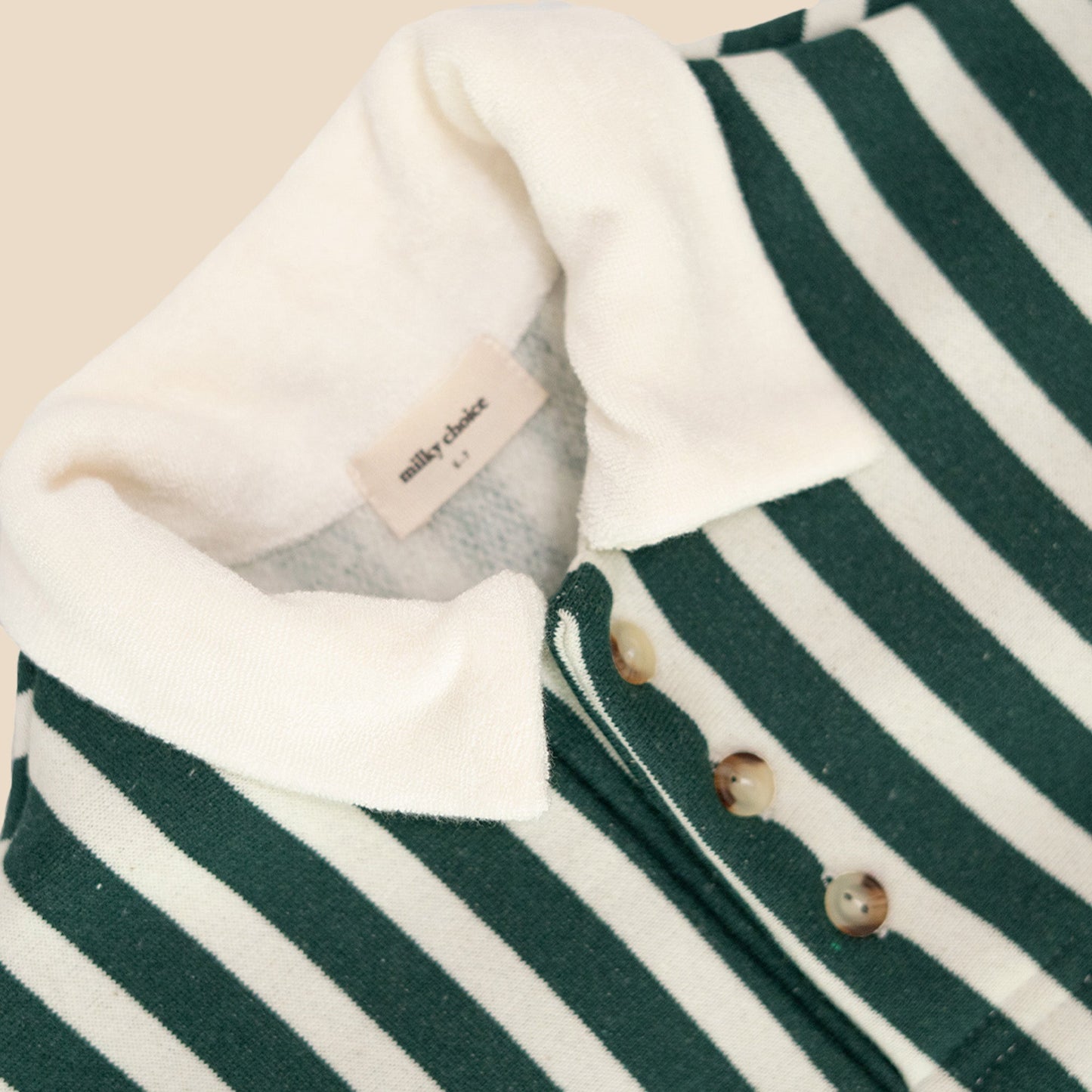 Polo Long Grass Green Stripes