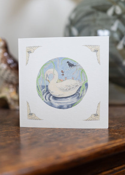Swan Carriage - Newborn Greetings Card