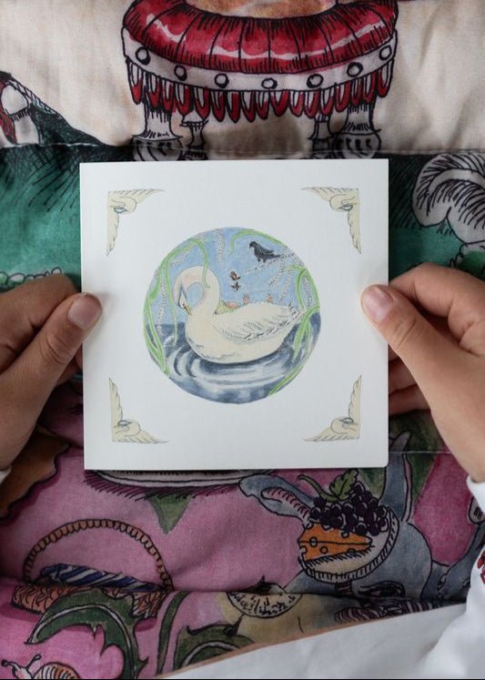 Swan Carriage - Newborn Greetings Card
