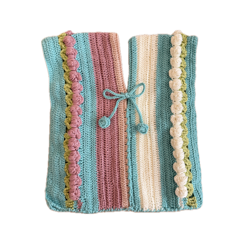 Pastel Pom-Pom Detail Vest
