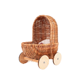 Small wicker doll pram